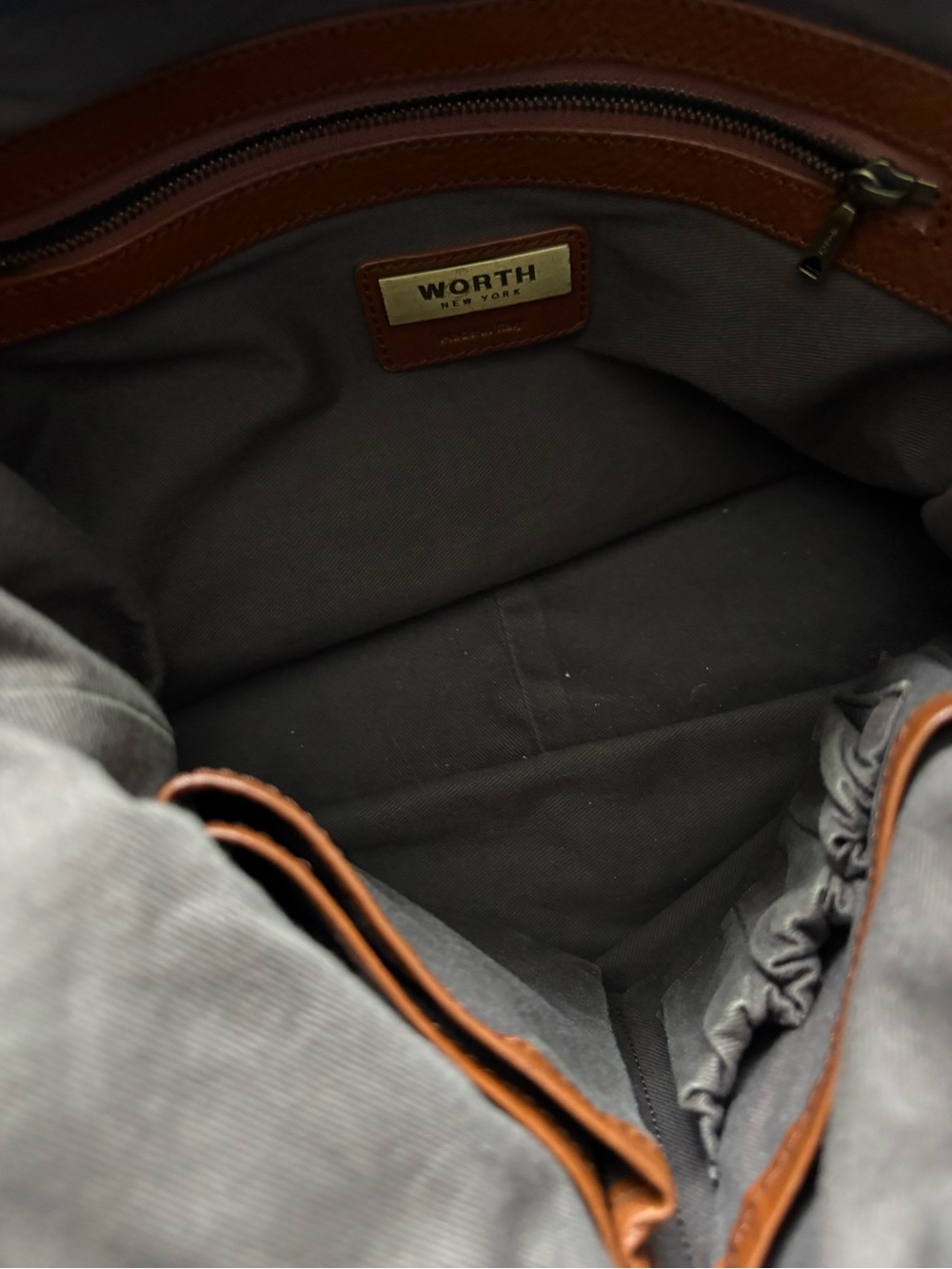 Worth New York 90s Look Hobo Slouchy Black and Brown Leather Shoulder Bag - Picture 5 of 11